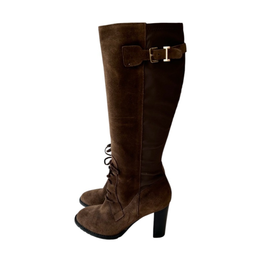 Isaac Mizrahi Georginia Brown Suede Knee-High Tall Boots